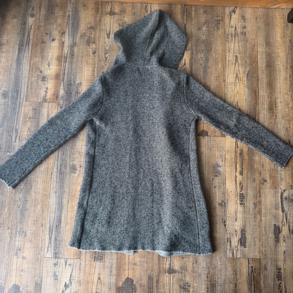 Daytrip Womens Grey/Black Marled Hooded Acrylic Cardigan Sweater Size Small - Picture 7 of 7